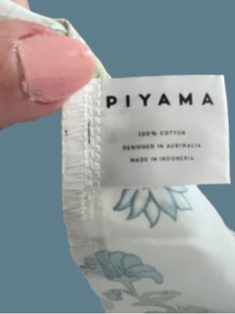 Piyama NWOT Nicolette Cotton Sleep Set Blue Lotus Flower Size S - Picture 2 of 9